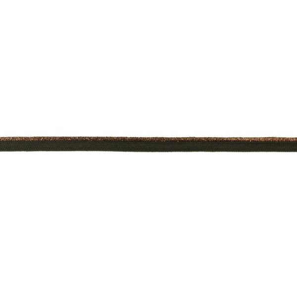 Paspelband - Lurex - 10 mm - choco